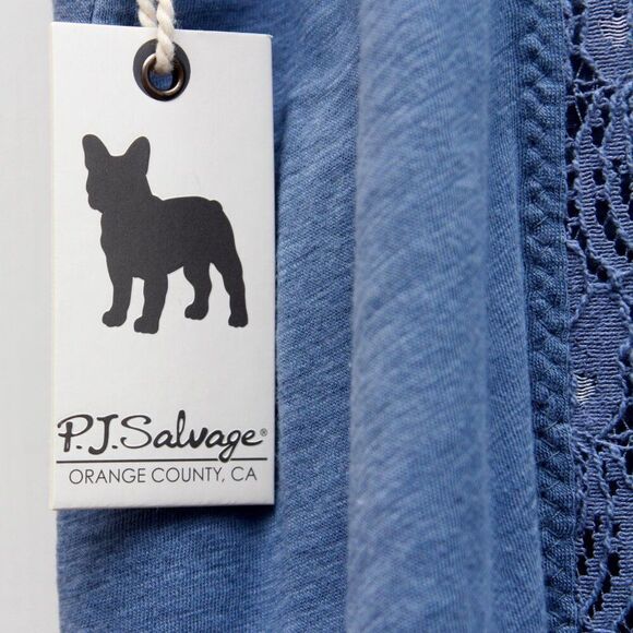 P.J. Salvage Demin Crochet Inset Tank Women's Size S Color Denim NWT - Picture 6 of 8